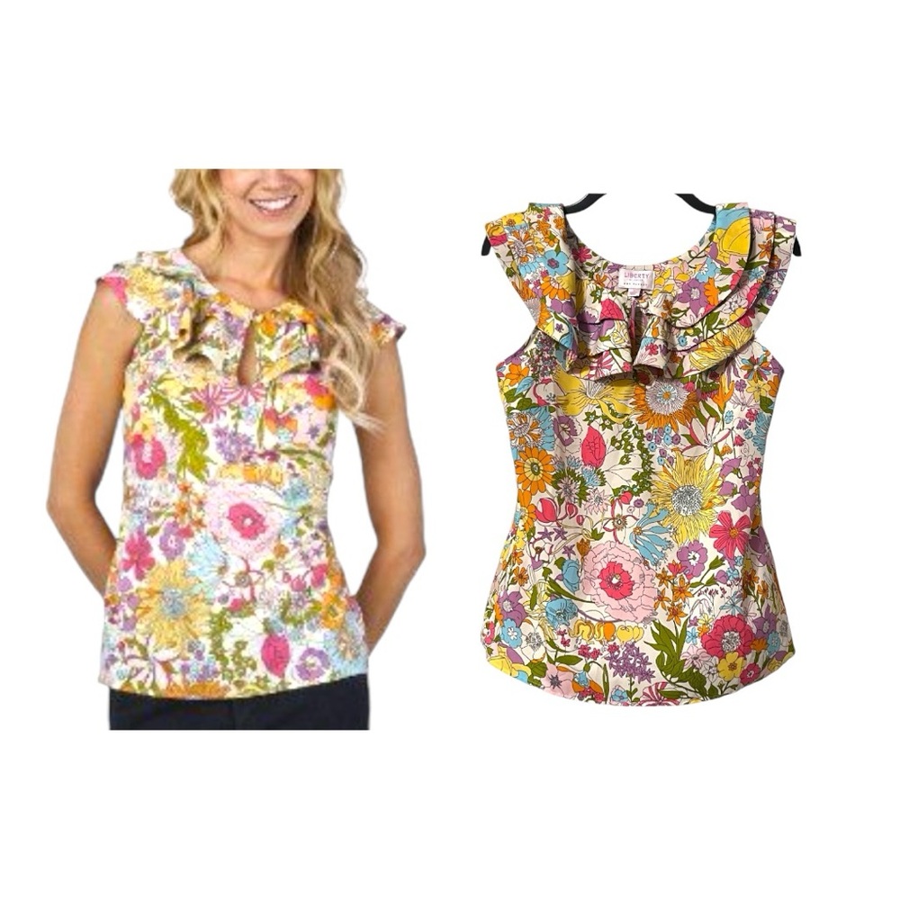 Liberty of London for Target ruffled top size S in Spring Floral